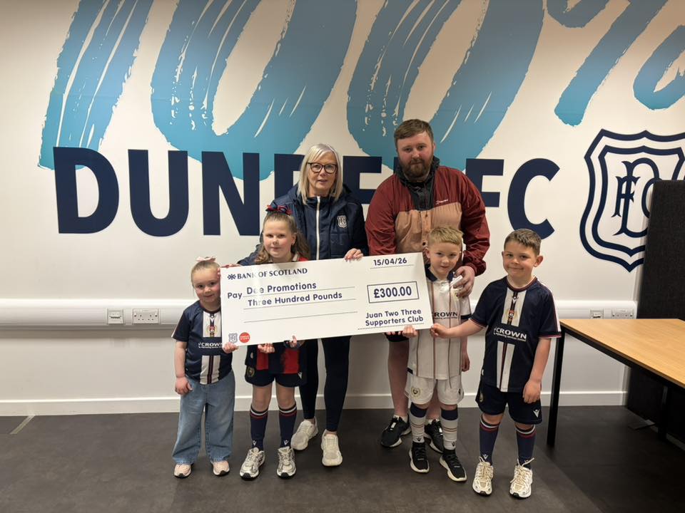 Juan Two Three Dark Blues Make £300 Donation in Support of Academy