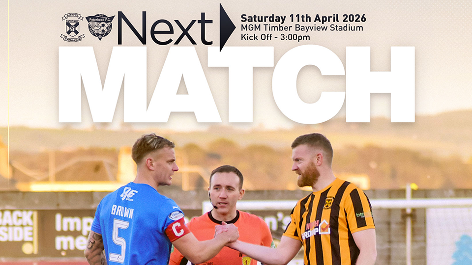 Match Info | East Fife v Peterhead – Saturday 11th April 2026