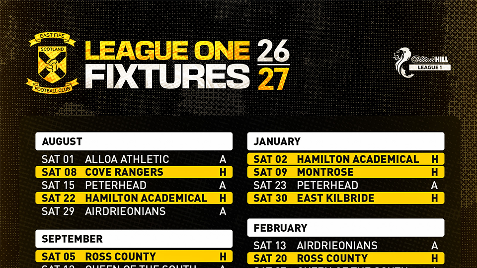 William Hill League 1 Fixtures Released for 2026/27