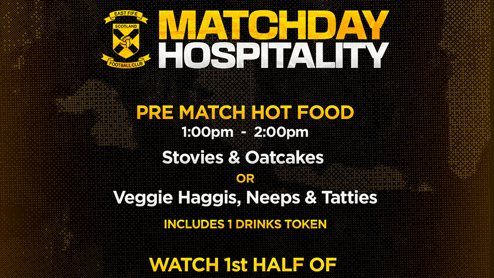Hospitality Special | East Fife v Clydebank